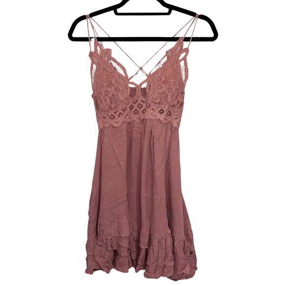 HP 🎉 NWT Free People Adella Slip Dress in Rose - Picture 5 of 11